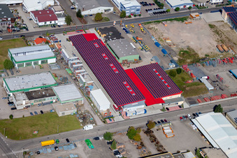 Vue aérienne de Couvreur achetant au Sud à Appenweier dans le département Bade-Wurtemberg, Allemagne