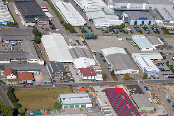 Vue oblique de Zone industrielle à Appenweier dans le département Bade-Wurtemberg, Allemagne