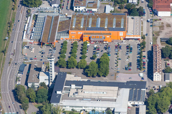 Vue oblique de Du sud-est à Offenburg dans le département Bade-Wurtemberg, Allemagne