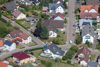 Vue aérienne de Chemin des sureaux à le quartier Sand in Willstätt dans le département Bade-Wurtemberg, Allemagne