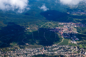 Du sud à Wissembourg dans le département Bas Rhin, France d'en haut