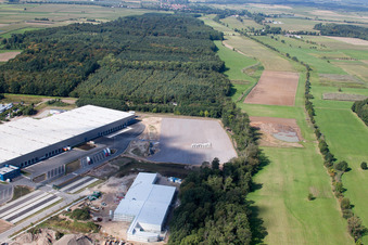 Centre logistique de Zufall à le quartier Minderslachen in Kandel dans le département Rhénanie-Palatinat, Allemagne vue d'en haut