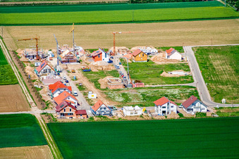 Vue aérienne de Nouvelle zone de développement de Brotäcker à Steinweiler dans le département Rhénanie-Palatinat, Allemagne