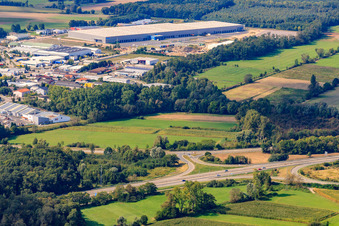 Vue d'oiseau de Centre logistique de Zufall à le quartier Minderslachen in Kandel dans le département Rhénanie-Palatinat, Allemagne