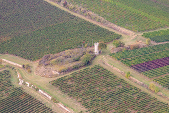Vue aérienne de Tourelle Goldberg à Gundersheim dans le département Rhénanie-Palatinat, Allemagne