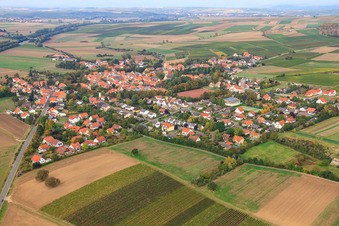Vue aérienne de Vue de la ville depuis le sud-est à Eppelsheim dans le département Rhénanie-Palatinat, Allemagne