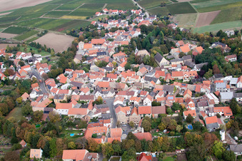 Vue aérienne de Champs agricoles et terres agricoles à Eppelsheim dans le département Rhénanie-Palatinat, Allemagne