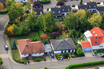 Vue oblique de Dans le jardin du moulin à Eppelsheim dans le département Rhénanie-Palatinat, Allemagne