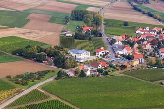 Vue aérienne de Donnersbergstr à Hangen-Weisheim dans le département Rhénanie-Palatinat, Allemagne