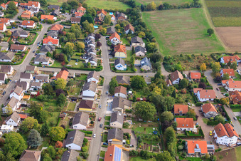 Vue aérienne de Dans le jardin du moulin vu de l'ouest à Eppelsheim dans le département Rhénanie-Palatinat, Allemagne
