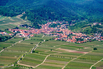 Vue aérienne de Situé au bord de la montagne à l'est à le quartier Diedesfeld in Neustadt an der Weinstraße dans le département Rhénanie-Palatinat, Allemagne
