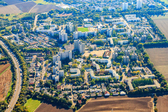 Vue aérienne de Anneau de Londres à le quartier Pfingstweide in Ludwigshafen am Rhein dans le département Rhénanie-Palatinat, Allemagne