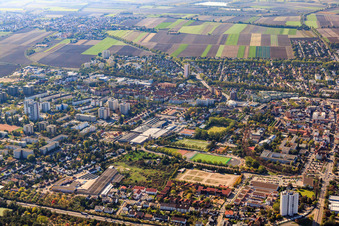 Vue aérienne de Vue de la ville depuis le nord-est à Frankenthal dans le département Rhénanie-Palatinat, Allemagne