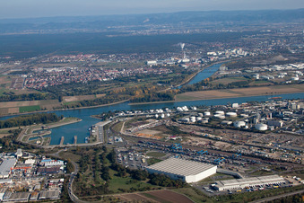 Photographie aérienne de Quartier BASF in Ludwigshafen am Rhein dans le département Rhénanie-Palatinat, Allemagne