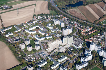 Vue aérienne de Quartier Notwende, Londoner Ring à le quartier Pfingstweide in Ludwigshafen am Rhein dans le département Rhénanie-Palatinat, Allemagne