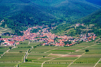 Photographie aérienne de Situé au bord de la montagne à l'est à le quartier Diedesfeld in Neustadt an der Weinstraße dans le département Rhénanie-Palatinat, Allemagne