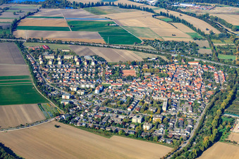 Vue aérienne de Du sud-ouest à le quartier Mörsch in Frankenthal dans le département Rhénanie-Palatinat, Allemagne