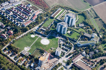 Vue aérienne de Terrain hospitalier de la BG Klinik Ludwigshafen à le quartier Oggersheim in Ludwigshafen am Rhein dans le département Rhénanie-Palatinat, Allemagne