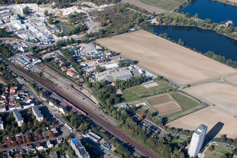 Photographie aérienne de Finger Baustoffwerk GmbH à le quartier Oggersheim in Ludwigshafen am Rhein dans le département Rhénanie-Palatinat, Allemagne