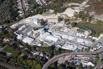 Vue aérienne de Briqueterie silico-calcaire de Notwende dans le district à le quartier Oggersheim in Ludwigshafen am Rhein dans le département Rhénanie-Palatinat, Allemagne