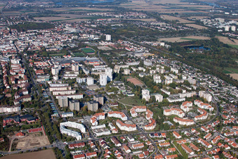 Vue aérienne de Sud, Albrecht-Dürer-Ring à Frankenthal dans le département Rhénanie-Palatinat, Allemagne