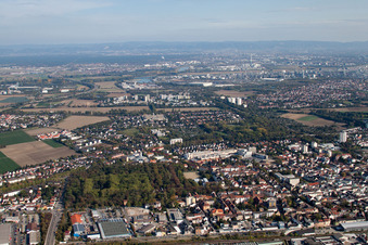 Vue aérienne de Anneau Nord à Frankenthal dans le département Rhénanie-Palatinat, Allemagne
