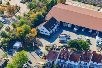 Vue aérienne de Centre de construction de l'Union à le quartier Bobenheim in Bobenheim-Roxheim dans le département Rhénanie-Palatinat, Allemagne