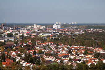 Vue aérienne de Du sud à Worms dans le département Rhénanie-Palatinat, Allemagne