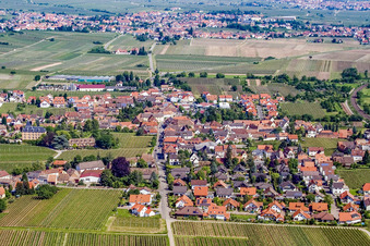 Vue aérienne de Rue Ruprecht à Edesheim dans le département Rhénanie-Palatinat, Allemagne