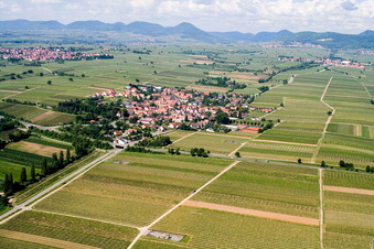 Vue aérienne de Vue sur le village à Roschbach dans le département Rhénanie-Palatinat, Allemagne