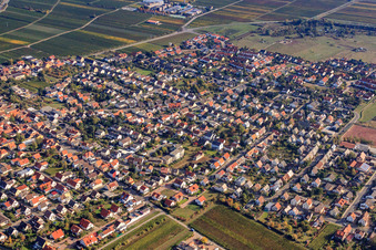 Vue aérienne de Du sud-ouest à le quartier Mußbach in Neustadt an der Weinstraße dans le département Rhénanie-Palatinat, Allemagne