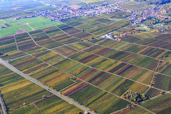 Vue aérienne de Rue Landauer à le quartier Hambach an der Weinstraße in Neustadt an der Weinstraße dans le département Rhénanie-Palatinat, Allemagne