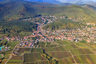 Vue aérienne de De l'est à le quartier Hambach an der Weinstraße in Neustadt an der Weinstraße dans le département Rhénanie-Palatinat, Allemagne