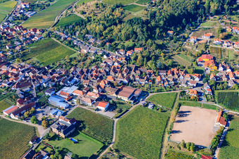 Vue aérienne de Gaisbergstr à Burrweiler dans le département Rhénanie-Palatinat, Allemagne