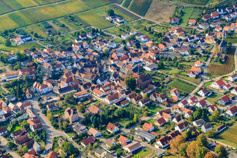 Photographie aérienne de Vue de la ville depuis le nord à Birkweiler dans le département Rhénanie-Palatinat, Allemagne