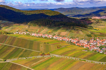 Photographie aérienne de Village viticole entre les vignes du sud à Ranschbach dans le département Rhénanie-Palatinat, Allemagne