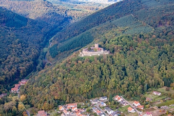 Vue aérienne de Ruines de Landeck à Klingenmünster dans le département Rhénanie-Palatinat, Allemagne
