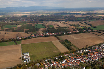Vue aérienne de Du sud à le quartier Schaidt in Wörth am Rhein dans le département Rhénanie-Palatinat, Allemagne