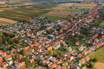 Photographie aérienne de Vue du village depuis le sud-ouest à Freckenfeld dans le département Rhénanie-Palatinat, Allemagne