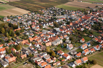 Photographie aérienne de Champs agricoles et terres agricoles à Freckenfeld dans le département Rhénanie-Palatinat, Allemagne