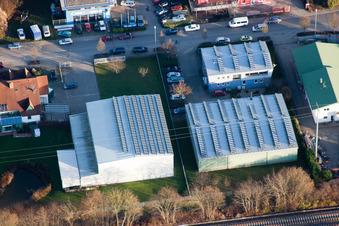 Vue aérienne de Fruchtcargo Speditionsgesellschaft mbH à Wörth am Rhein dans le département Rhénanie-Palatinat, Allemagne