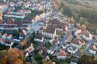 Vue d'oiseau de Lauterbourg dans le département Bas Rhin, France