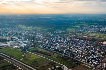 Vue aérienne de Derrière la B36 à Durmersheim dans le département Bade-Wurtemberg, Allemagne