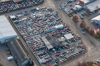Vue aérienne de TipTop S&G à le quartier Rauental in Rastatt dans le département Bade-Wurtemberg, Allemagne