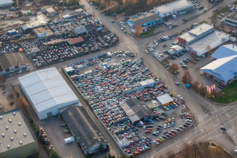 Vue aérienne de TipTop S&G à le quartier Rauental in Rastatt dans le département Bade-Wurtemberg, Allemagne