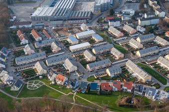 Vue aérienne de Rue Wilhelm-Leuschner à Rastatt dans le département Bade-Wurtemberg, Allemagne