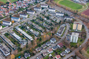 Vue aérienne de Rue du Stade à Rastatt dans le département Bade-Wurtemberg, Allemagne