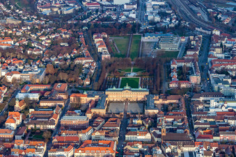 Vue aérienne de Résidence Palais et Parc à Rastatt dans le département Bade-Wurtemberg, Allemagne