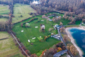 Vue aérienne de Altrhein Golf Club eV à le quartier Ottersdorf in Rastatt dans le département Bade-Wurtemberg, Allemagne