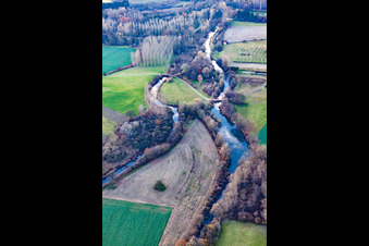 Vue aérienne de Forlengiessen à Seltz dans le département Bas Rhin, France